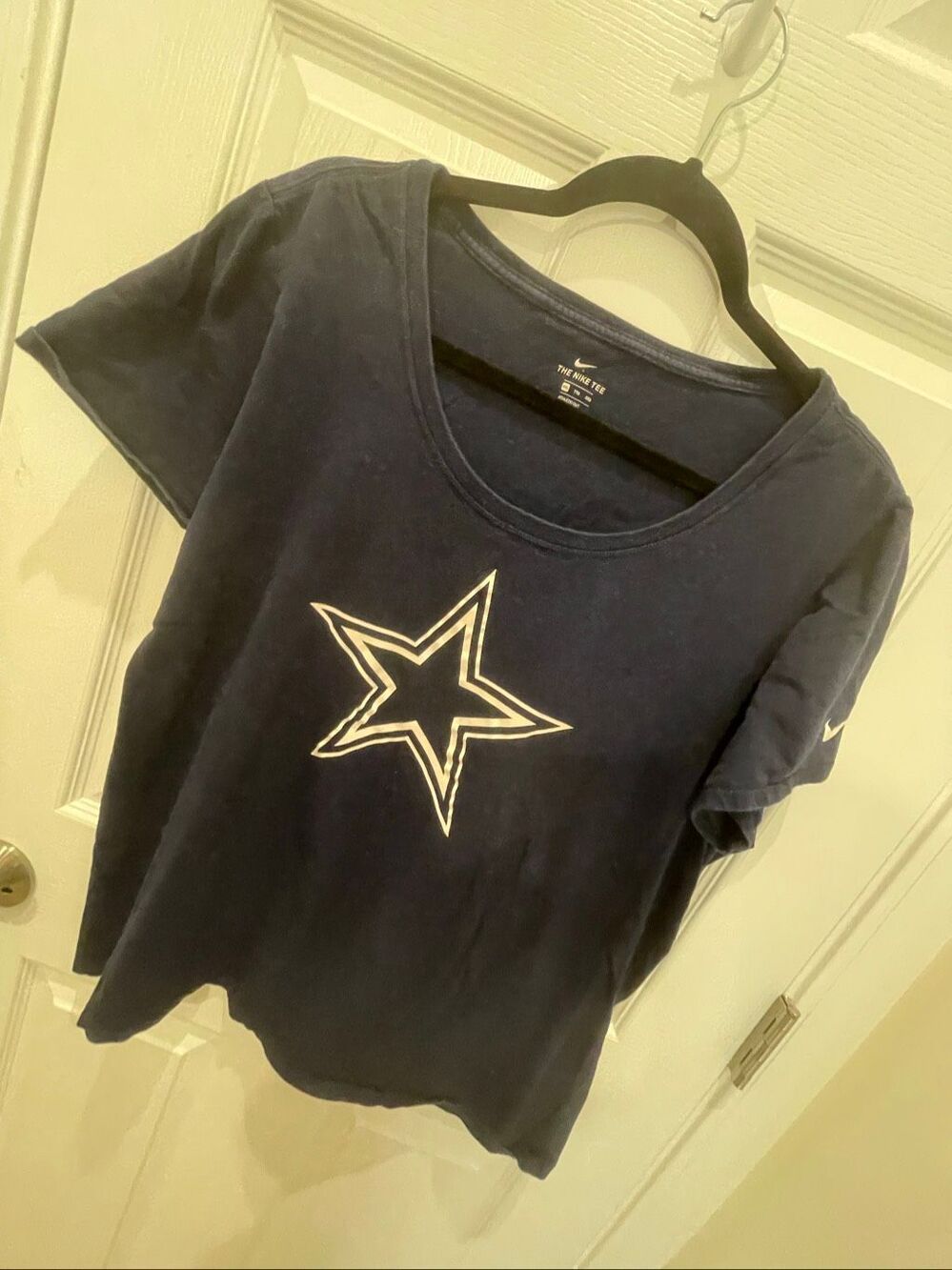 Nike Dallas Cowboys The Nike Tee XXL 2XL Navy Blue Star Athletic Cut 100% Cotton